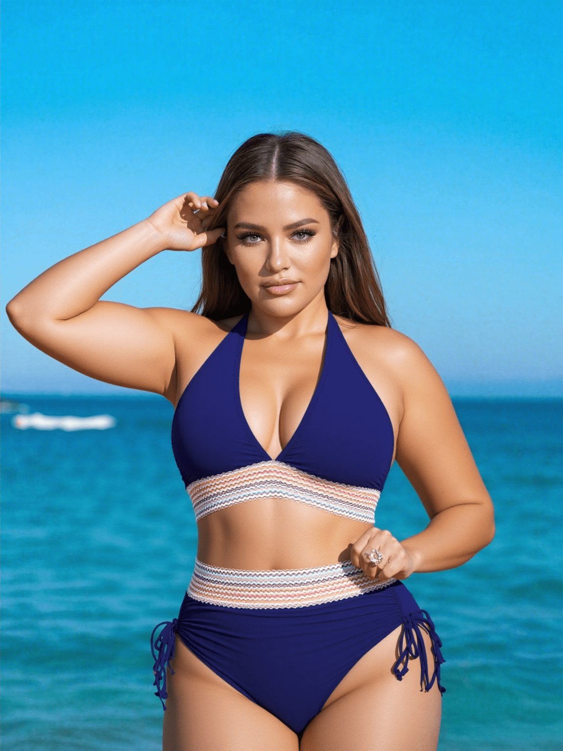 Elegancki bikini z wysokim stanem